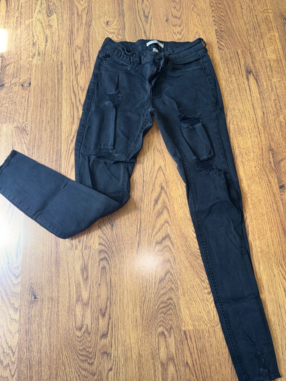 refuge Black Distressed Skinny Jeans